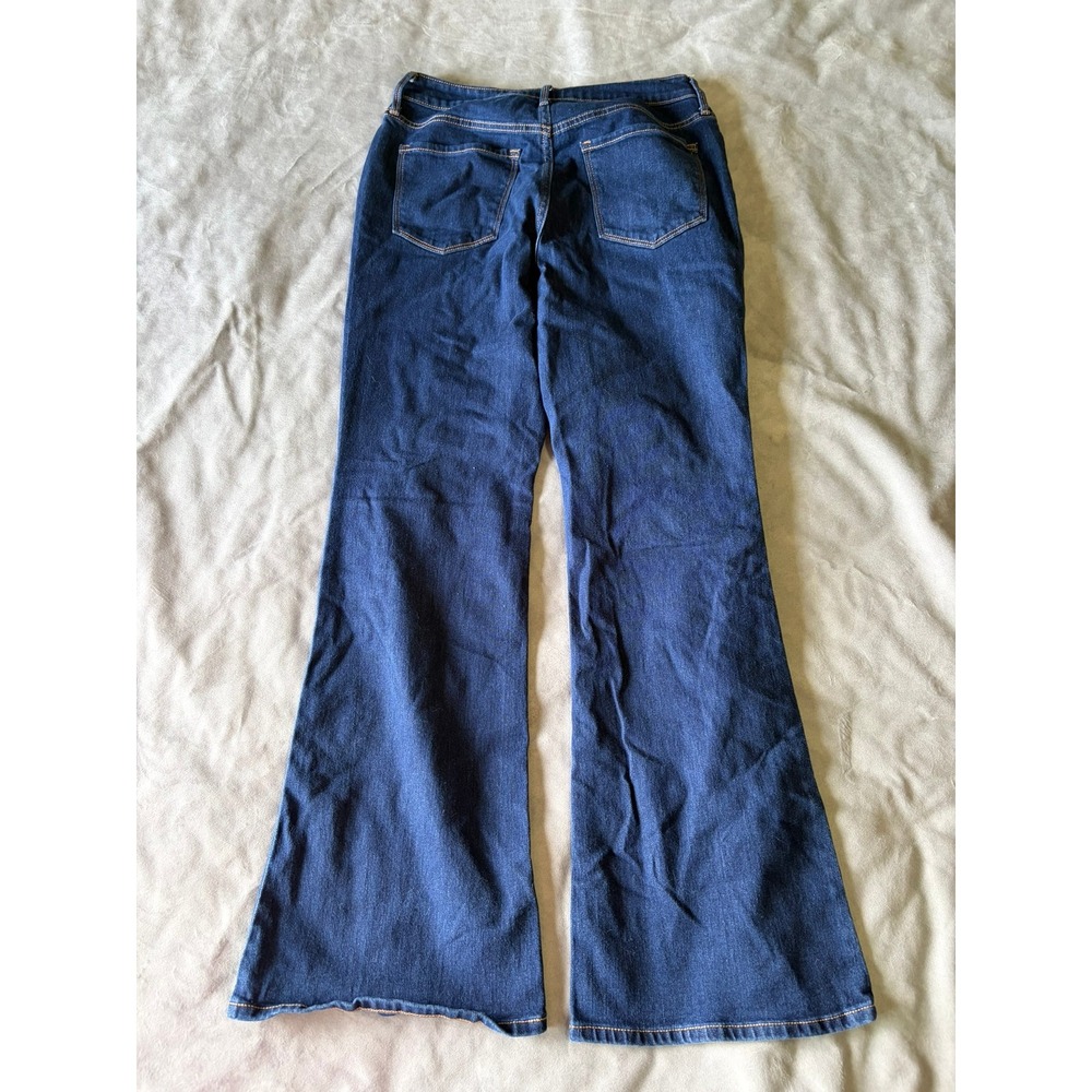 Old Navy High-Rise Wow Flare Jeans Dark Wash Denim Blue Womens Size 10 - Picture 2 of 3